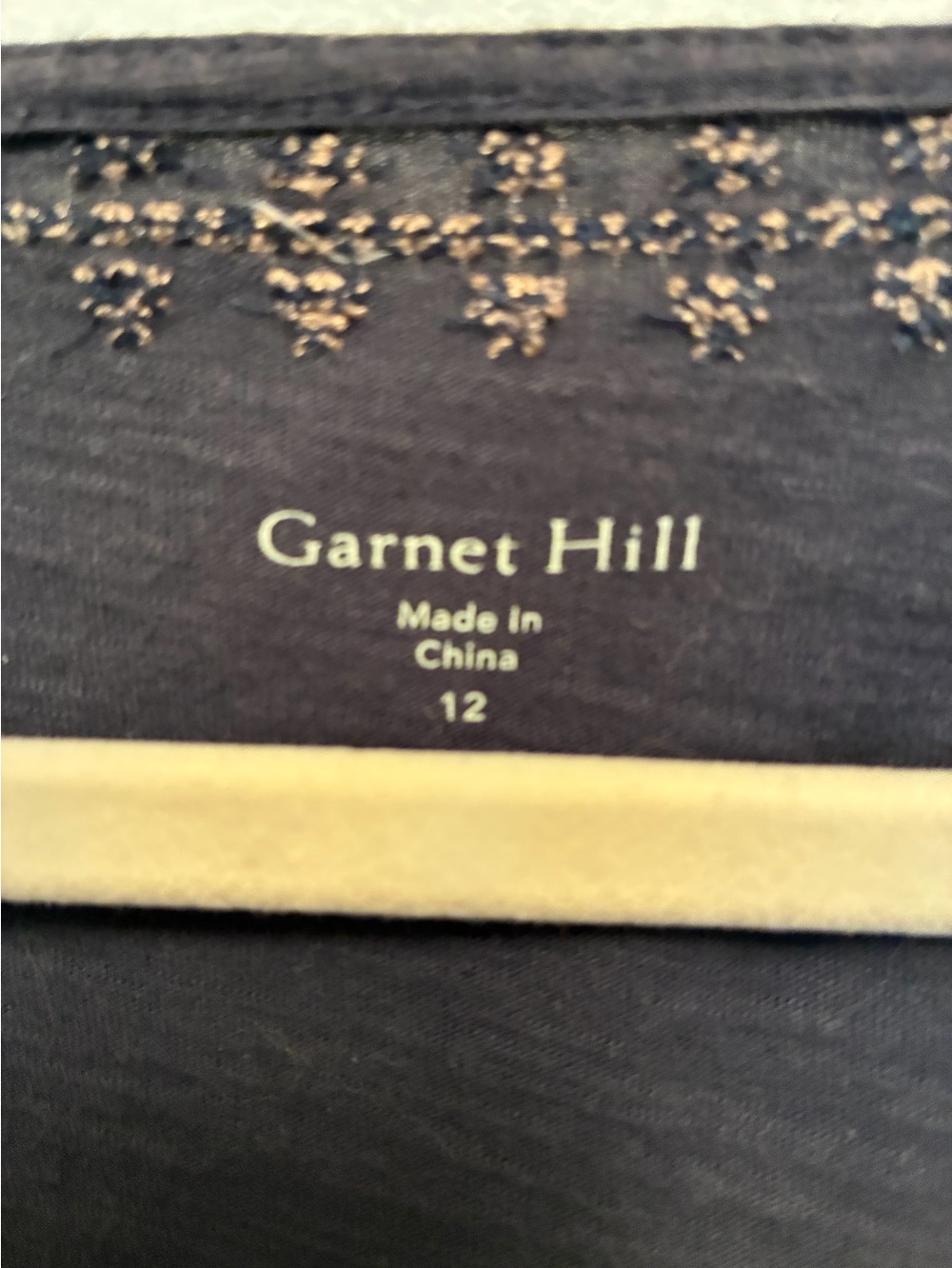 Garnet Hill organic cotton dress - indigo blue with embroidery - Picture 2 of 5